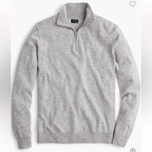 J. Crew Everyday light grey cashmere half-zip sweater. Men’s XL